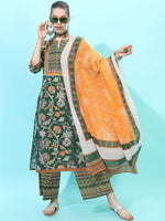 Thumbnail for Vishudh Women Geometric Pure Cotton Kurta Set