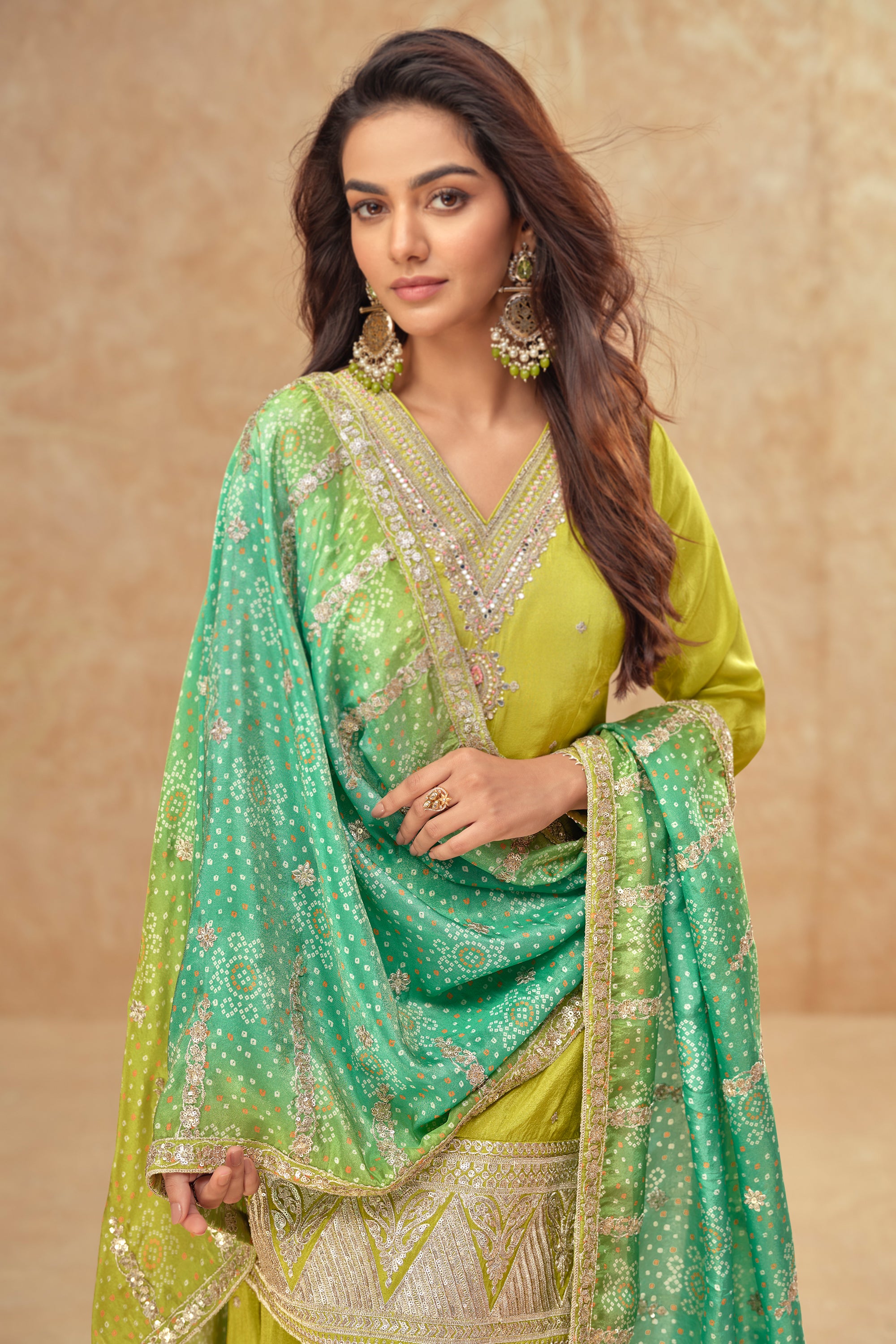 Evanik Party Wear Cosmos Silk With Sequins Embroidered Work Palazzo Set