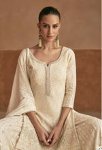 Thumbnail for Anaita Cream Georgette Stitched Suit With Embroidery & Sequence Work - Dista