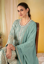 Thumbnail for Anaita Sky Blue Georgette Stitched Suit With Embroidery & Sequence Work - Dista