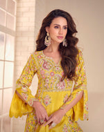 Thumbnail for Anaita Yellow Shimmer Stitched Suit With Hand & Embroidery Work - Distacart