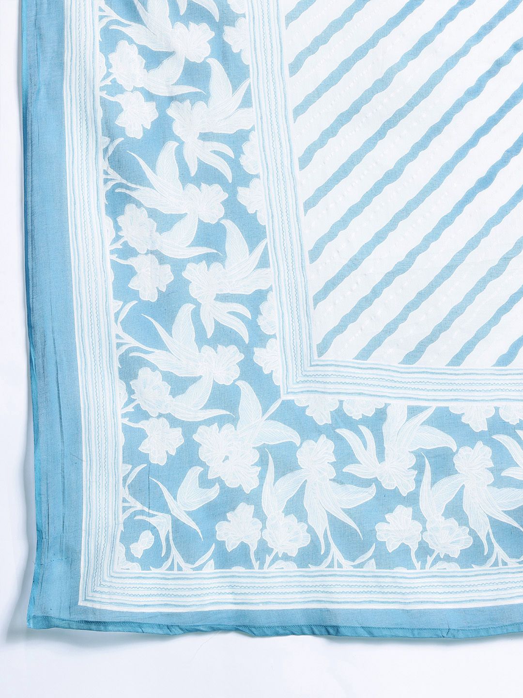 Indo Era Floral Printed Pure Cotton Kurta with Trousers & With Dupatta