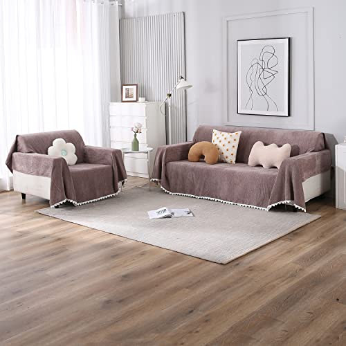 HOKIPO Chenille Sofa Cover Thick and Soft Throw 3 Seater - Dista
