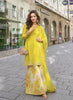 Anaita Yellow Heavy Chinon Silk Palazzo Suit With Sequence Work - Distacart