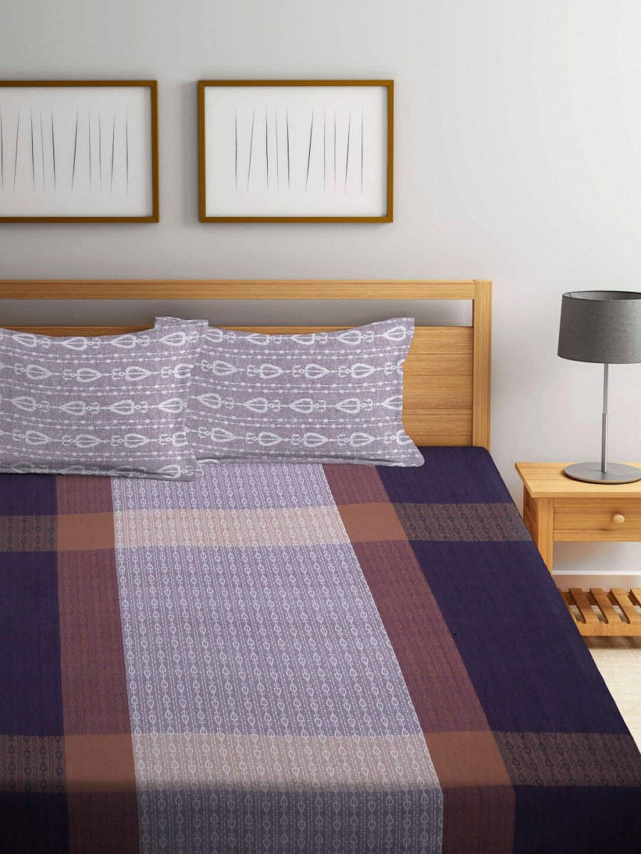 Arrabi Multicoloured 300 TC Super King Ethnic Motifs Cotton Bedsheet with 2 Pillow Covers - Distacart