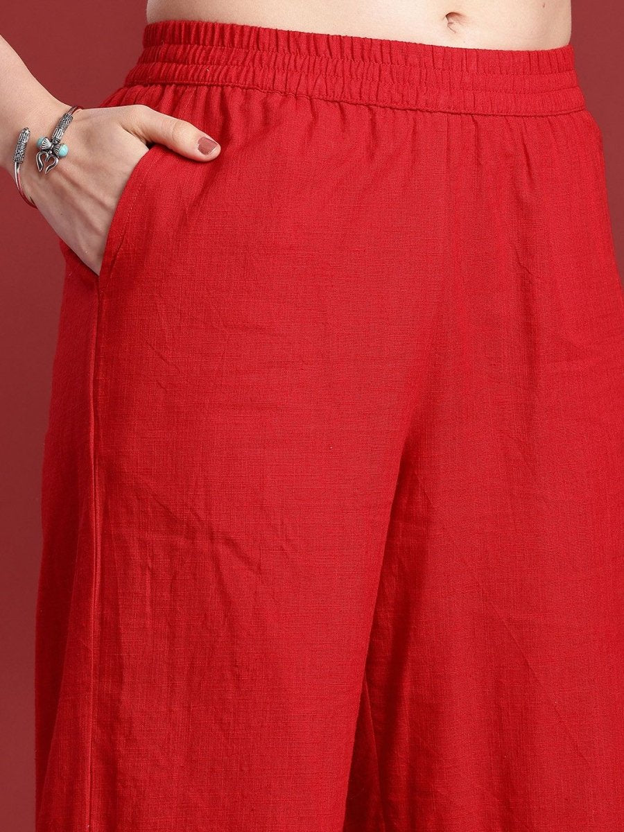 Anouk Women Striped Regular Pure Cotton Kurta with Palazzos