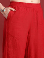 Thumbnail for Anouk Women Striped Regular Pure Cotton Kurta with Palazzos