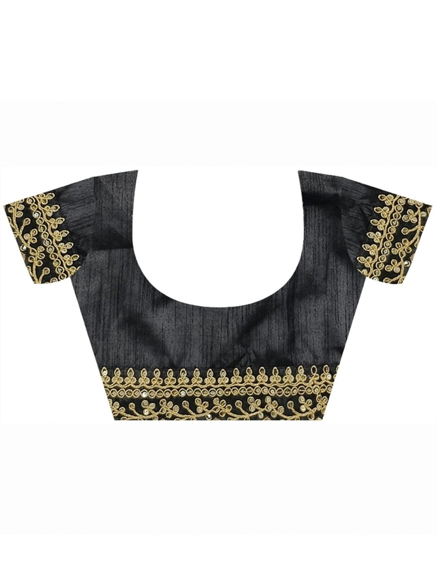 Anouk Black & Orange Floral Printed Embroidered Pure Georgette Saree - Distacart