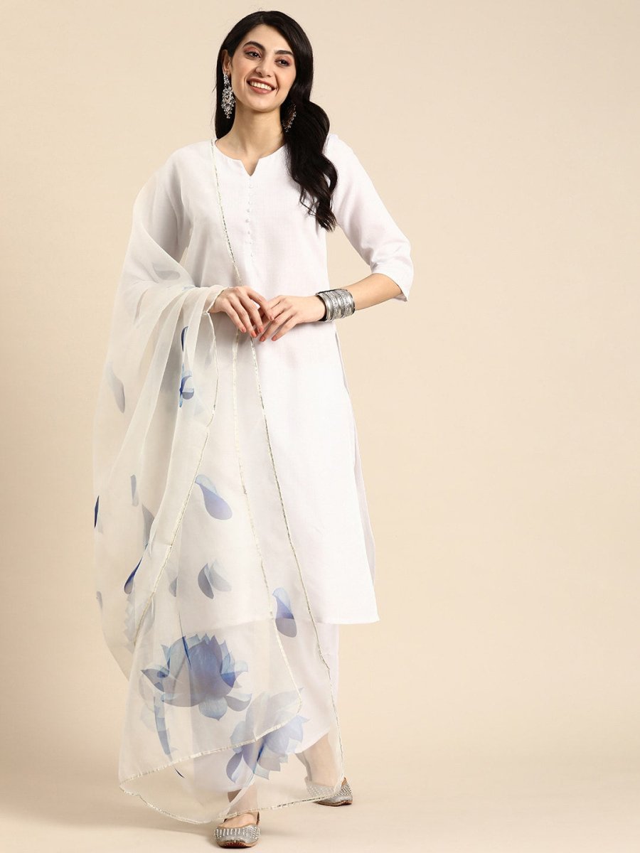 Anouk Regular Kurta With Palazzos & Dupatta - Distacart