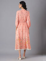 Thumbnail for AURELIA Peach-Coloured Floral Midi Dress