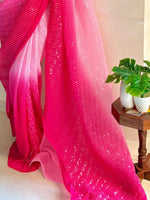 Thumbnail for Anouk Embellished Sequinned Pure Georgette Designer Saree - Distacart
