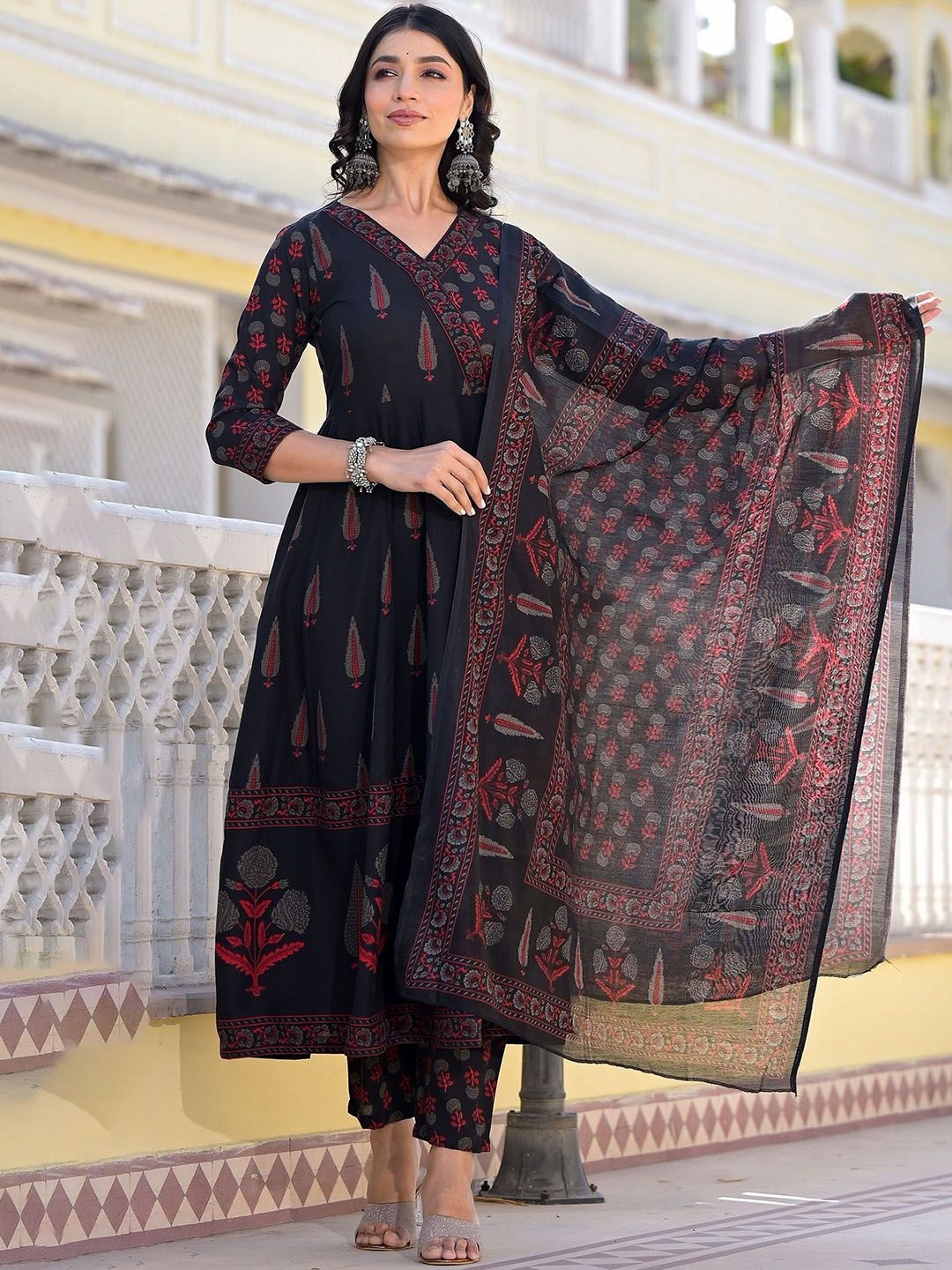Kalini Ethnic Motifs Printed Kurta with Trousers & Dupatta - Distacart