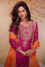 Thumbnail for Anaita Rani Pink Stitched Plazzo Suit with Embroidery & Sequence Work - Distacart