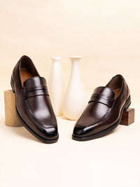 Thumbnail for LOUIS STITCH Men Brunette Brown Formal Slip-On Moccasin Shoes