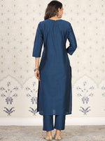 Thumbnail for Ode by House of Pataudi Floral Yoke Design Thread Work Kurta - Distacart