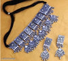 Tehzeeb Creations Women's Silver Colour Oxidised Necklace Set With Mirror Work - Distacart