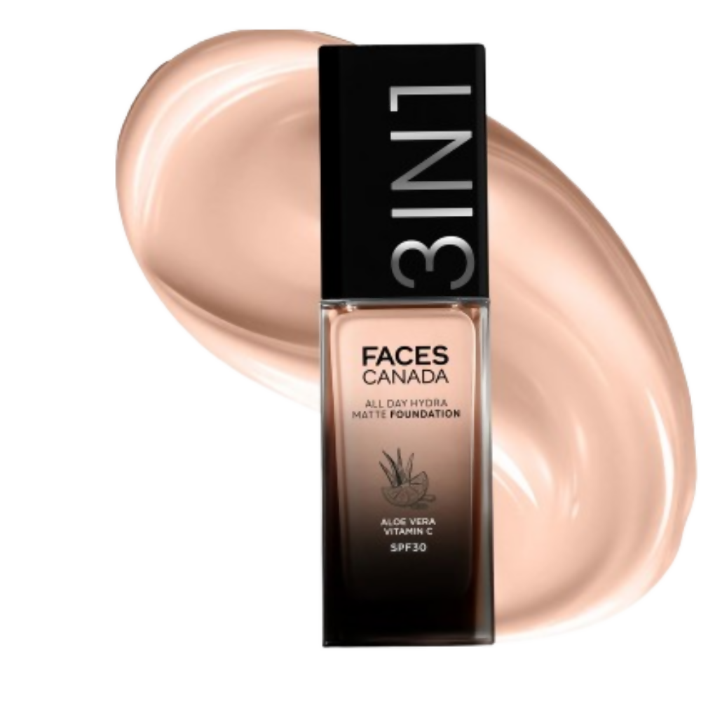 Faces Canada 3 in 1 All Day Hydra Matte Foundation - Rose Ivory 011 - Distacart