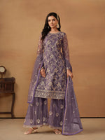 Thumbnail for Anaita Purple Embroidered Net Salwar Suit - Distacart