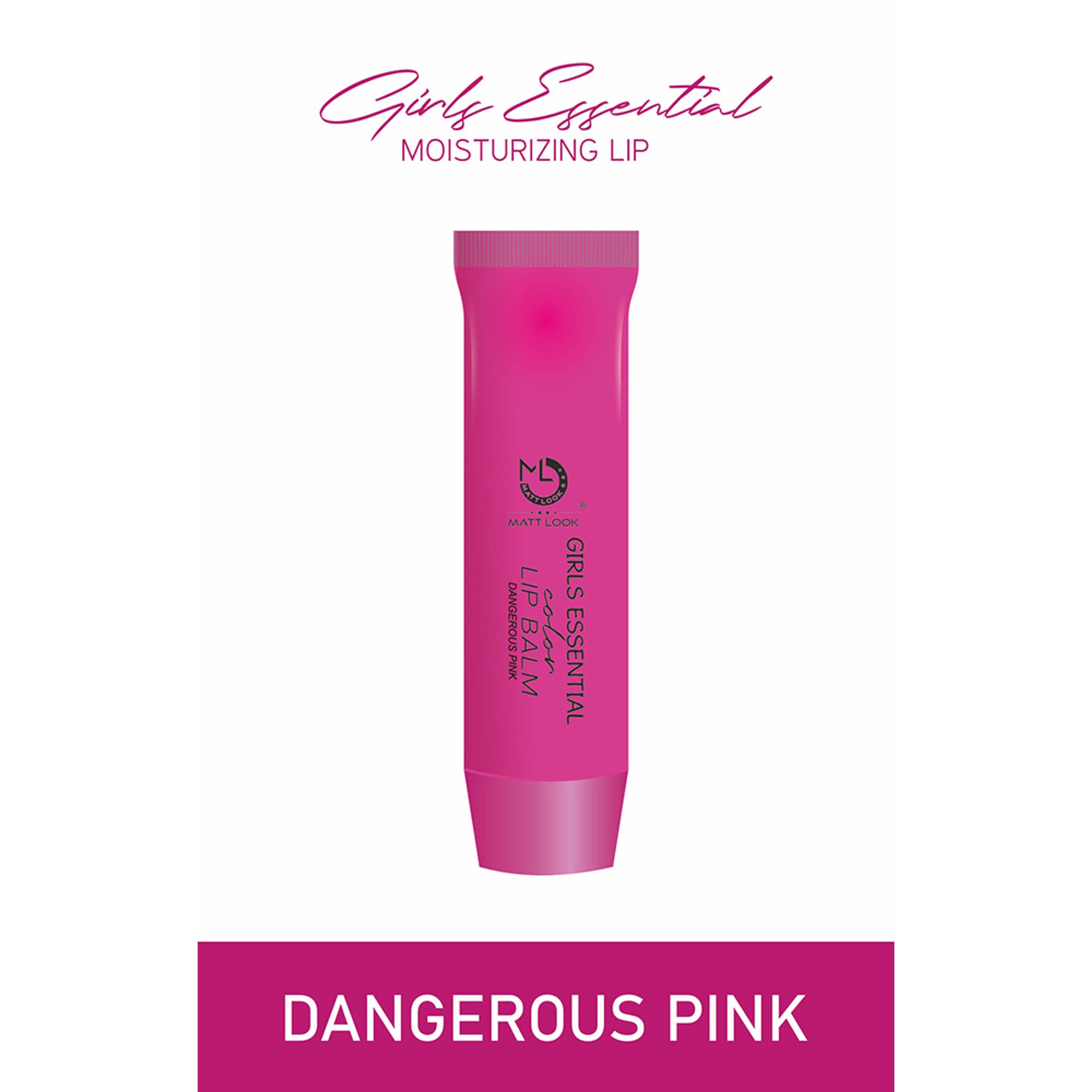 Matt Look Lip Makeup Girls Essential Color Moisturizing Lip Balm - Dangerous Pink