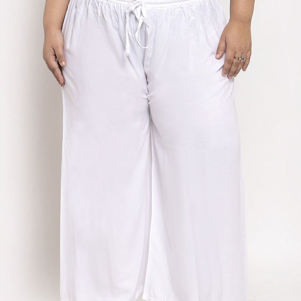 TAG 7 Women Plus Size Mid-Rise Wide Leg Palazzos - Distacart
