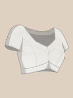 Thumbnail for Anouk White Embellished Beads & Stones Organza Saree - Distacart