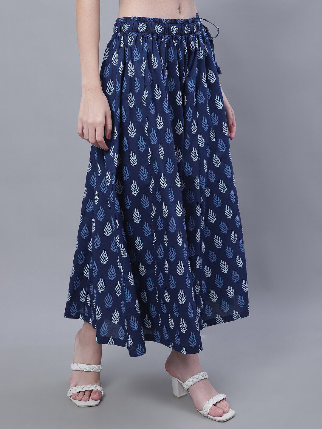 TAG 7 Women Mid-Rise Floral Printed Flared Ethnic Pure Cotton Palazzos - Distacart