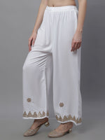 Thumbnail for TAG 7 Women Ethnic Motifs Hem Design Flared Palazzos