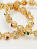 Thumbnail for NVR Women Set of 2 Gold Plated Artificial Stone Bangle - Distacart