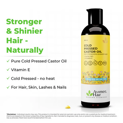 Avimee Herbal Cold Pressed Castor Oil For Hair Growth - Dista