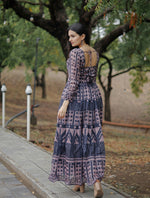 Thumbnail for Aayaa Pure Chanderi Gown With Heavy Digital Print - Multi Color - Distacart