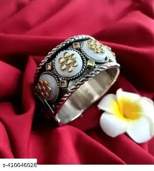 Tehzeeb Creations Women's Oxidised Bangle With Stone - Distacart