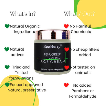 Ecoberry Fenugreek Turmeric Face Cream - Distacart