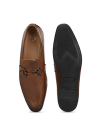 Thumbnail for House of Pataudi Men Textured Formal Slip On Loafers