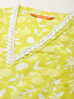Thumbnail for Indo Era Floral Printed Pure Cotton Kurta with Trousers