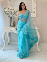 Thumbnail for Anouk Floral Embroidered Sequinned Saree - Distacart
