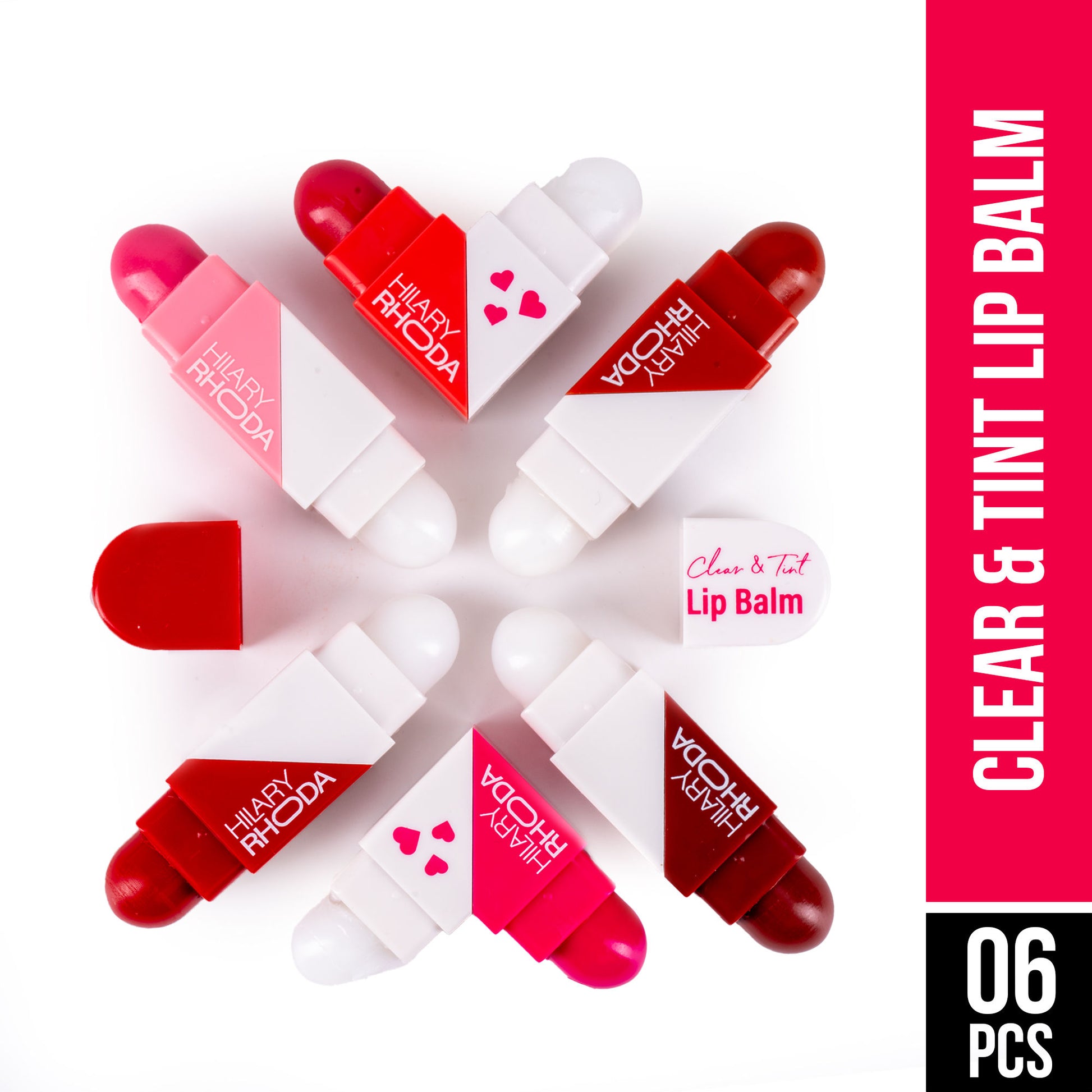 Hilary Rhoda Clear & Tint Lip Balm - Pack Of 6