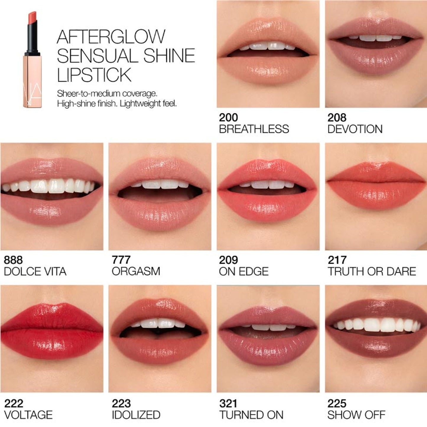 nars afterglow sensual shine lipstick dolce vita