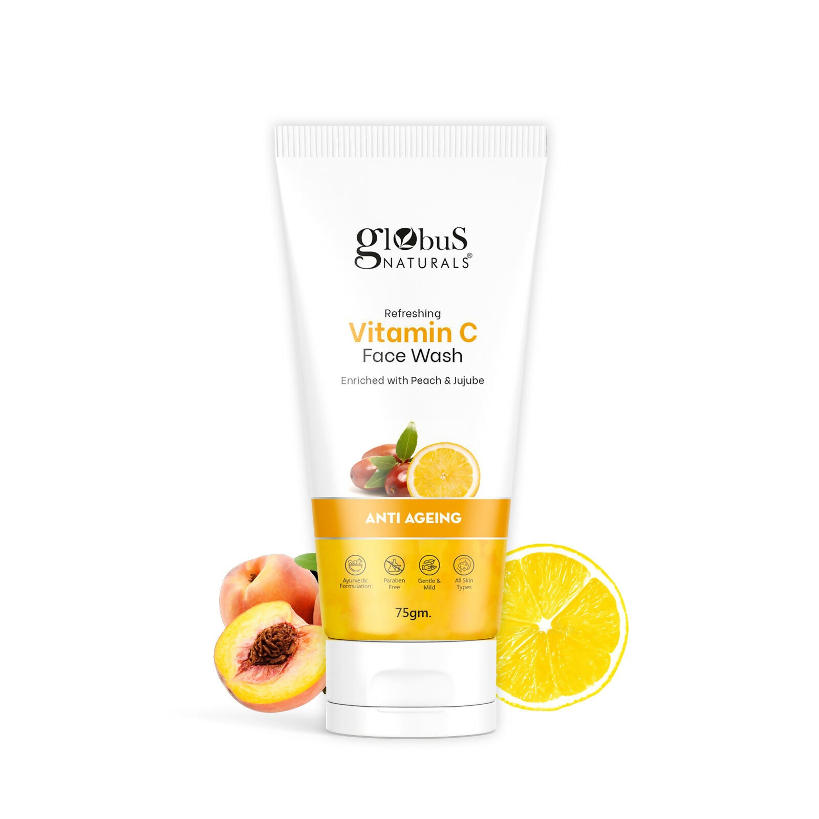 Globus Naturals Anti Ageing Globus Naturals Anti-Ageing Skin Brightening Vitamin C Face Wash