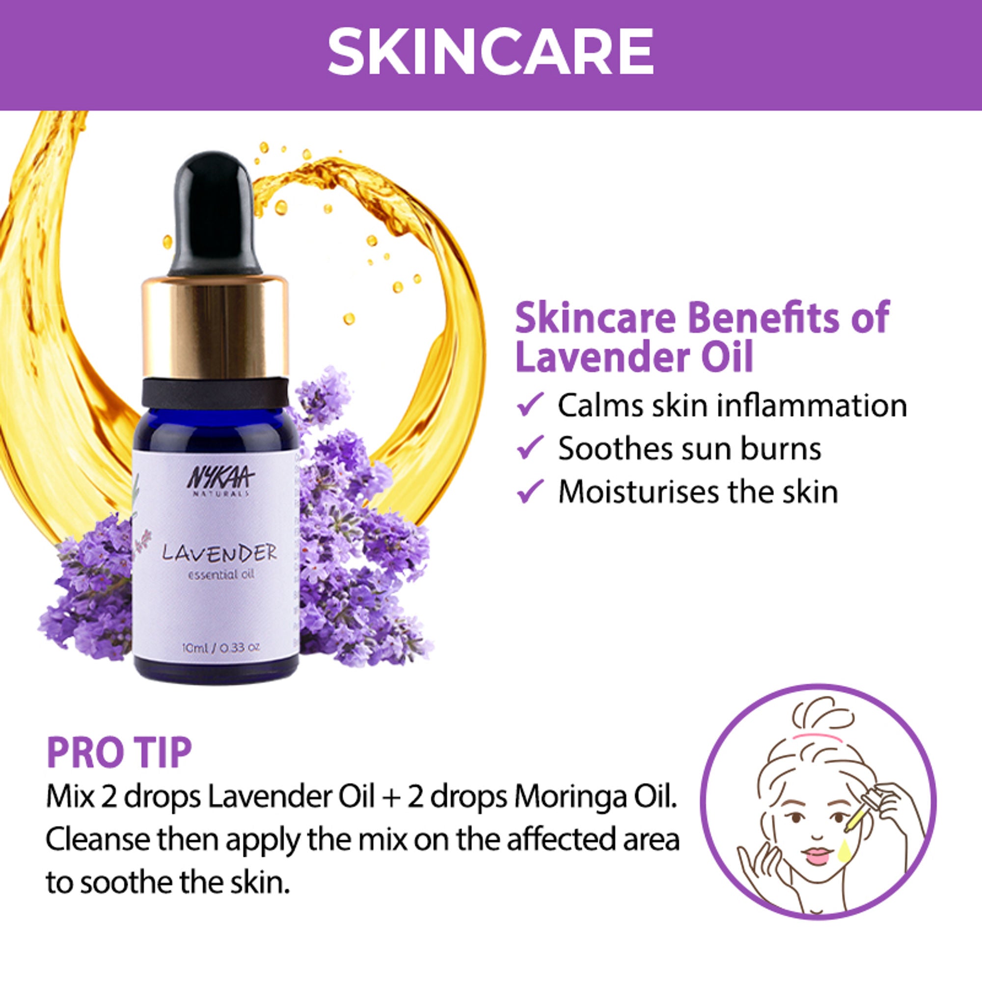 Nykaa Naturals Lavender Essential Oil - Combats skin inflammation and Dandruff - 100% Natural - Distacart