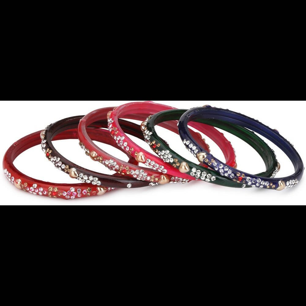 Afast Bridal Wedding & Party Fashionable Colorful Glass Bangle/Kada Set, Pack Of 24 - Multicolor - Distacart