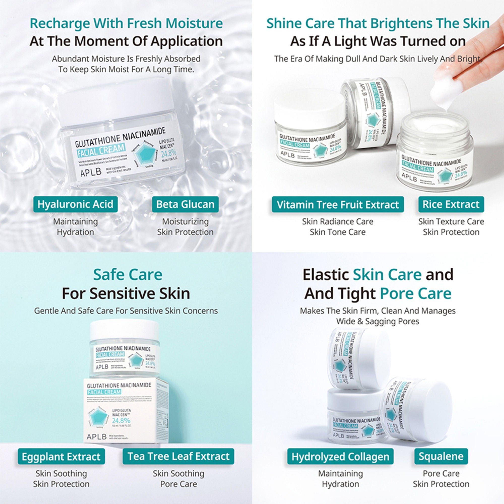 APLB Glutathione Niacinamide Facial Cream - Distacart
