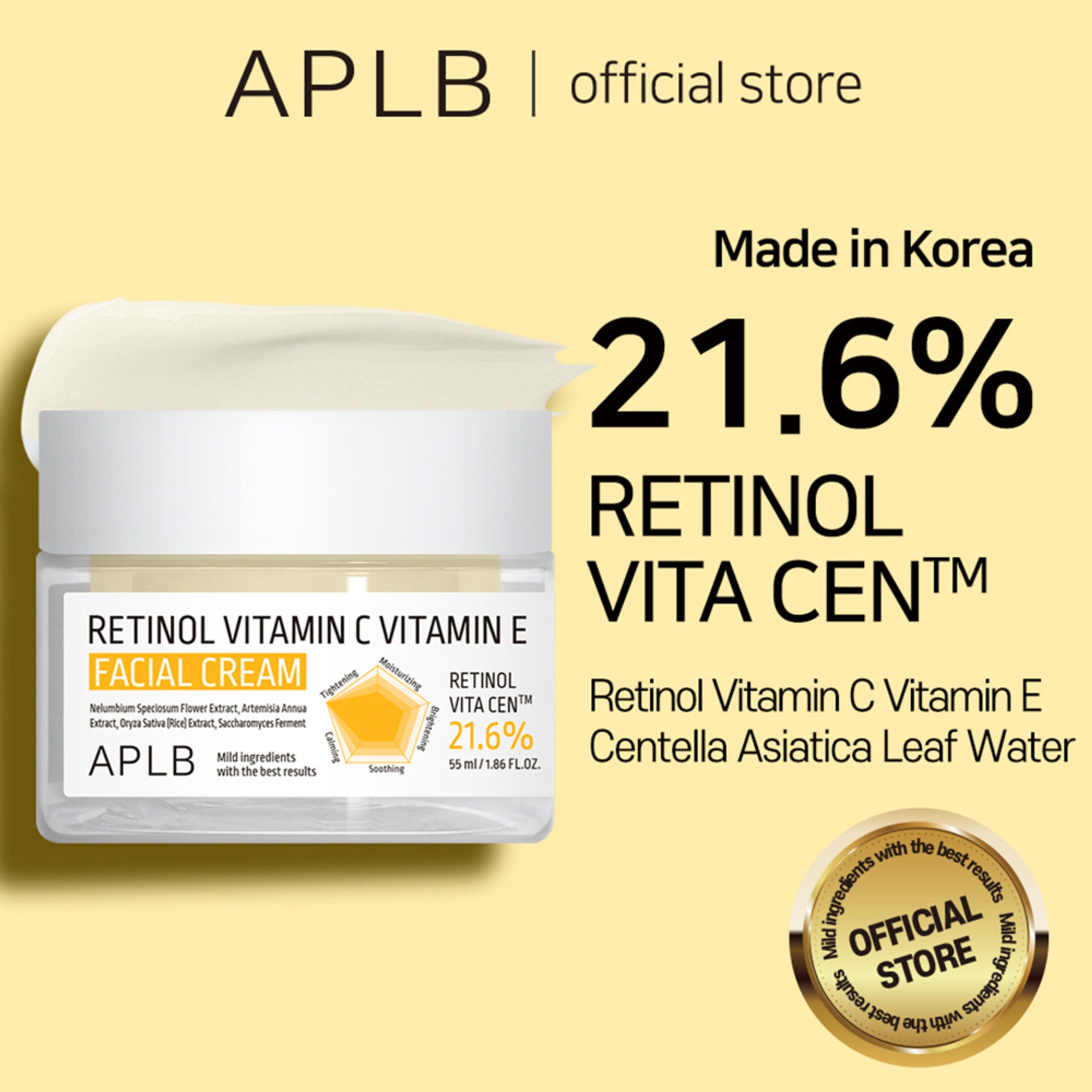 APLB Retinol Vitamin C Vitamin E Facial Cream - Distacart