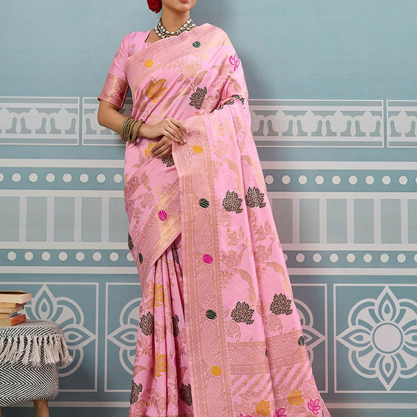 Astita Light Pink Silk Saree