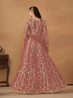 Thumbnail for Anaita Peach Embroidered Butterfly Net Anarkali Suit - Distacart