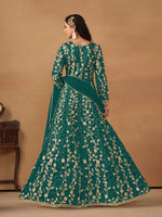 Thumbnail for Anaita Teal Embroidered Butterfly Net Anarkali Suit - Distacart