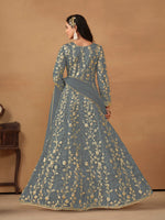 Thumbnail for Anaita Grey Embroidered Butterfly Net Anarkali Suit - Distacart