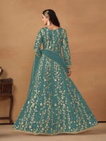 Thumbnail for Anaita Sky Blue Embroidered Butterfly Net Anarkali Suit - Distacart