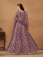 Thumbnail for Anaita Lavender Embroidered Butterfly Net Anarkali Suit - Distacart