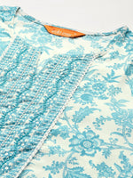 Thumbnail for Indo Era Floral Printed Kurta with Trousers & Dupatta