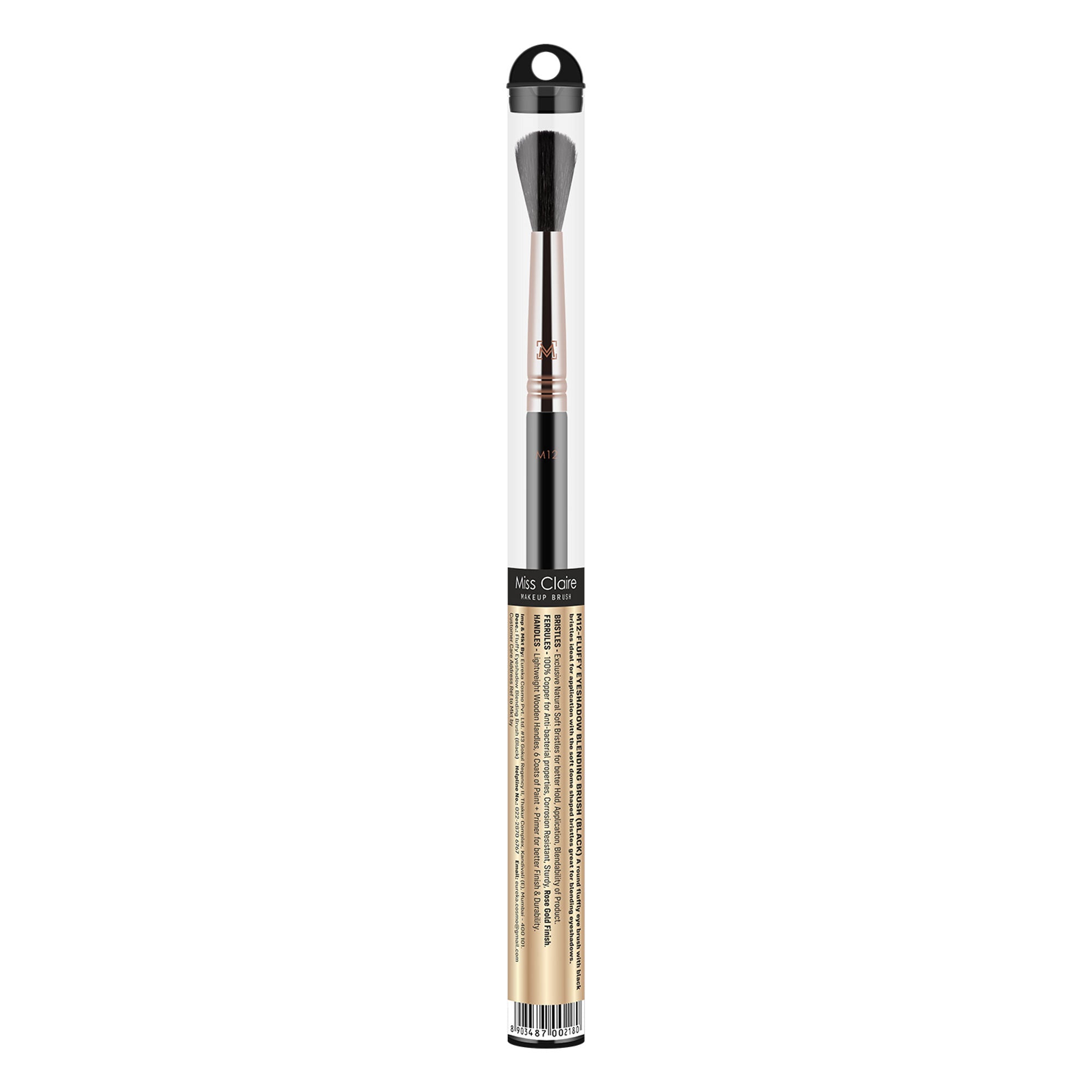Miss Claire M12 - Fluffy Eyeshadow Blending Brush (Black) - Rose Gold - Distacart